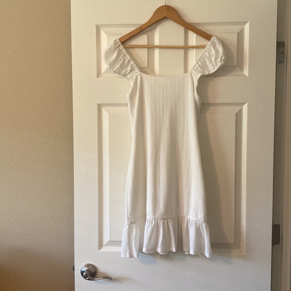 Lovers + Friends Revolve White Cap Sleeve Mini Dress w/ Keyhole Sz M NWOT - Picture 3 of 6